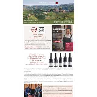 A screenshot of Wilson Daniels' November newsletter.