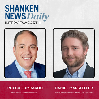 Graphic showing a side-by-side of WD President Rocco Lombardo’s headshot and Shanken News Daily Executive Editor Daniel Marsteller, with the title ‘Shanken News Daily Interview Part II.’
