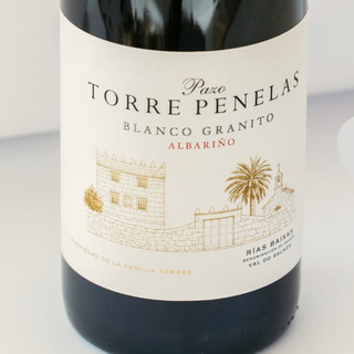 Closeup beauty shot of Familia Torres' Blanco Granito Albariño, DO Rías Baixas.