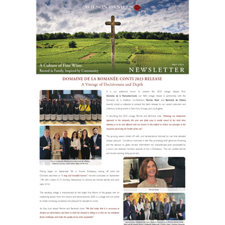 A screenshot of the Wilson Daniels monthly newsletter.