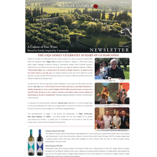 A screenshot of the Wilson Daniels' monthly newsletter.