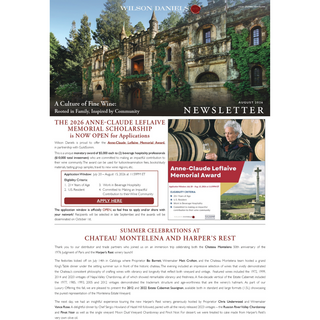 A screenshot of Wilson Daniels' monthly newsletter.