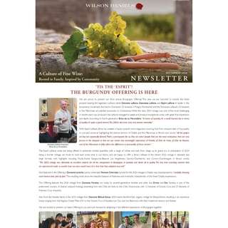 A screenshot of Wilson Daniels' monthly newsletter.