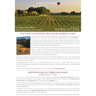 A screenshot of Wilson Daniels' monthly newsletter.