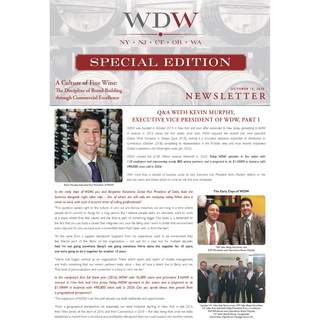 A screenshot of Wilson Daniels' special edition WDW newsletter.