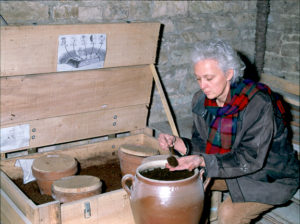 Anne-Claude Leflaive with biodynamic compost